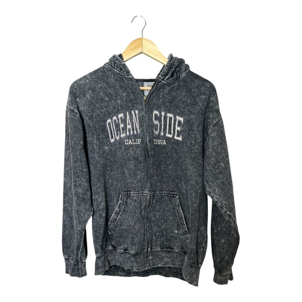 US‎ Vintage Collection Oceanside, CA Gray Marbled Zip-up Hoodie Women's Size M